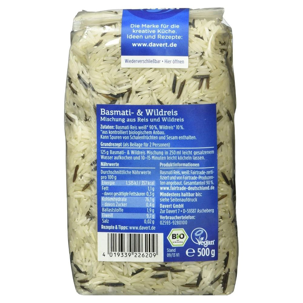 Davert Basmati and wild rice mix, organic, 500g