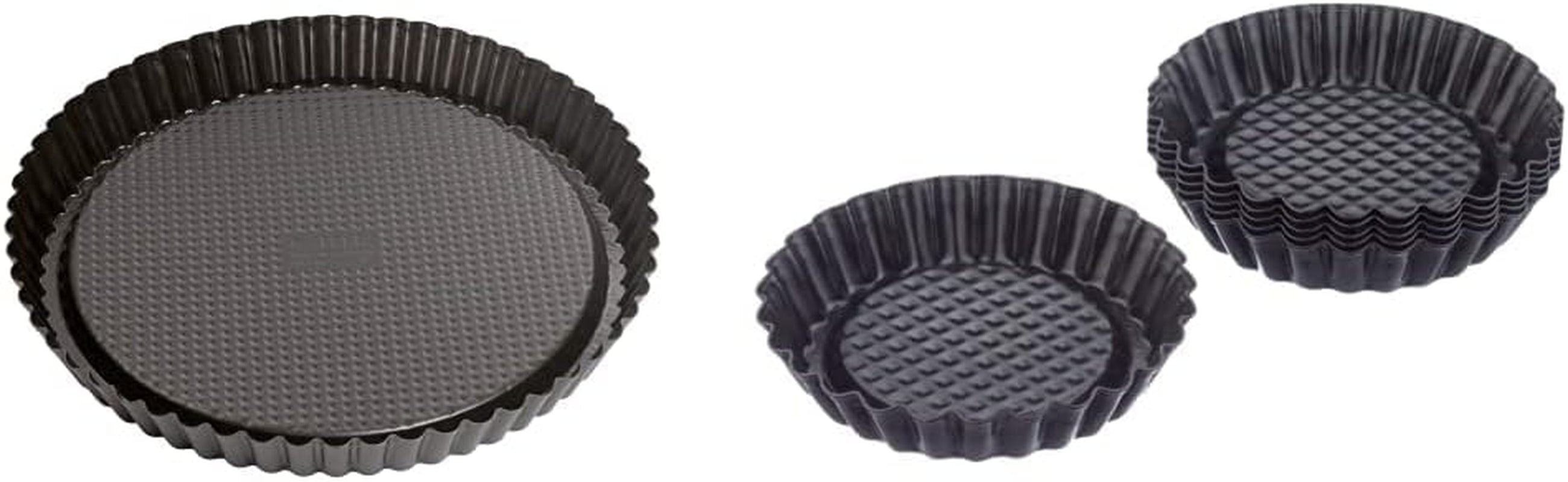 ORIGINAL KAISER Classic Obstbodenform 28 Cm, Obstkuchenform, Gleichmäßige Bräunung & Classic Mini Torteletts 6 Stück, Tartelette Förmchen 10 Cm, Tarteform Klein, Tortelettförmchen Antihaftbeschichte Baking molds and trays Naty Shop