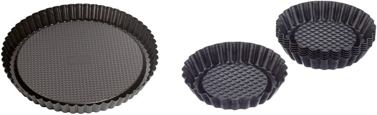 ORIGINAL KAISER Classic Obstbodenform 28 Cm, Obstkuchenform, Gleichmäßige Bräunung & Classic Mini Torteletts 6 Stück, Tartelette Förmchen 10 Cm, Tarteform Klein, Tortelettförmchen Antihaftbeschichte Baking molds and trays Naty Shop