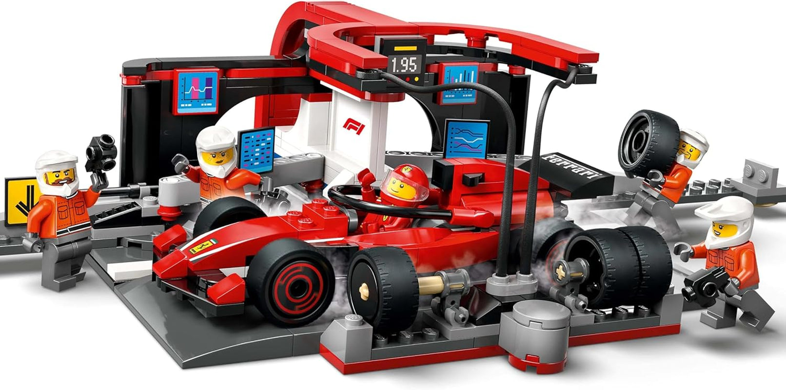 LEGO City F1 Pit Stop with Team and Ferrari Speedster - Formula 1 Pit Stop Set with 1 Race Driver and 4 Mechanical Minifigures - Racing Car Toy for Boys and Girls 6+ - 60443 Building Sets Beuche den LEGO-Store