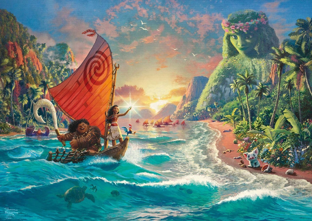 Schmidt Spiele 58030 Thomas Kinkade, Disney, Vaiana, Moana, puzzle jigsaw 1000 piese, normal, negru, alb Puzzle Naty Shop