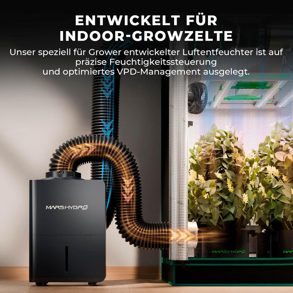 MARS HYDRO Dehumidifier, 12L/day, Automatic Defrost, Timer Function, Room Dehumidifier for Grow Tents, Basements and Plants, 1.2L Water Tank