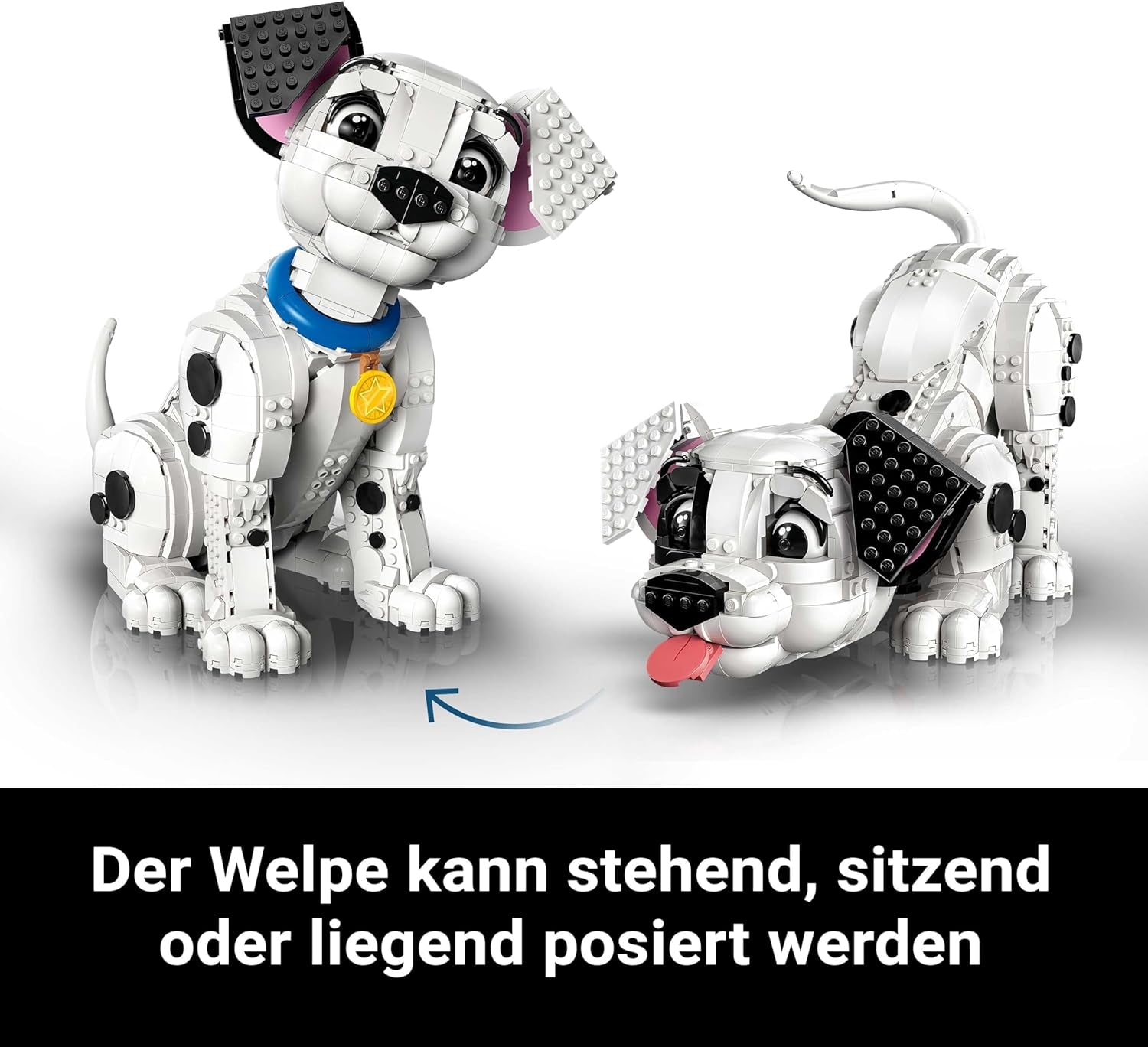 LEGO ǀ Disney Welpe aus 101 Dalmatiner - Individually gestaltbares Bauset für Erwachsene - Verwandelbar in 6 süße Hunde mit drehbarem Kopf und Schwanz - DIY Deko - Giftidee für Fans - 43269