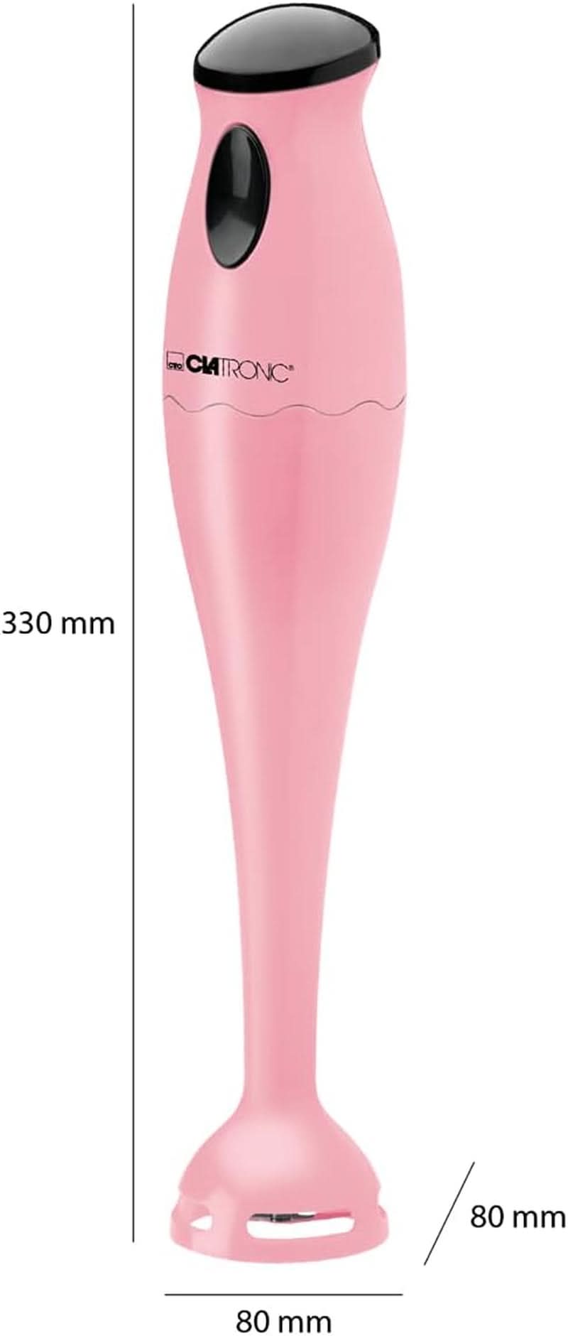 Clatronic Stabmixer/Pürierstab/Blender/Stab-Mixer/Stick/Mixstab SM 3577; Edelstahl-Schlagmesser; Für Smoothie, Kürbispüree, Babybrei, Milchshake; Mit Mixbehälter (500 Ml); 180 Watts; Pink Kitchen Naty Shop