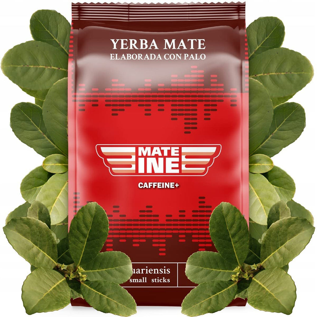 Ceai Yerba Mate Tradicional 1 kg ● Ceai natural paraguayan Yebra Mate ● Ceai Mate afumat ● În plus, 50 g ceai Yerba Mate Mateine Caffeine ● Frunze și bețe de ceai Mate măcinate