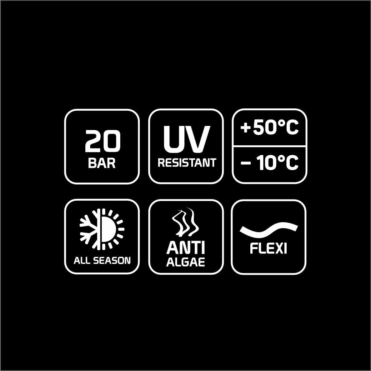 Furtun de grădină Cellfast QUATTRO, durabil, ușor, cu 4 straturi, rezistent la UV, furtun din fire, împletitură încrucișată, 20 bar, 3/4" 15m, 10-074