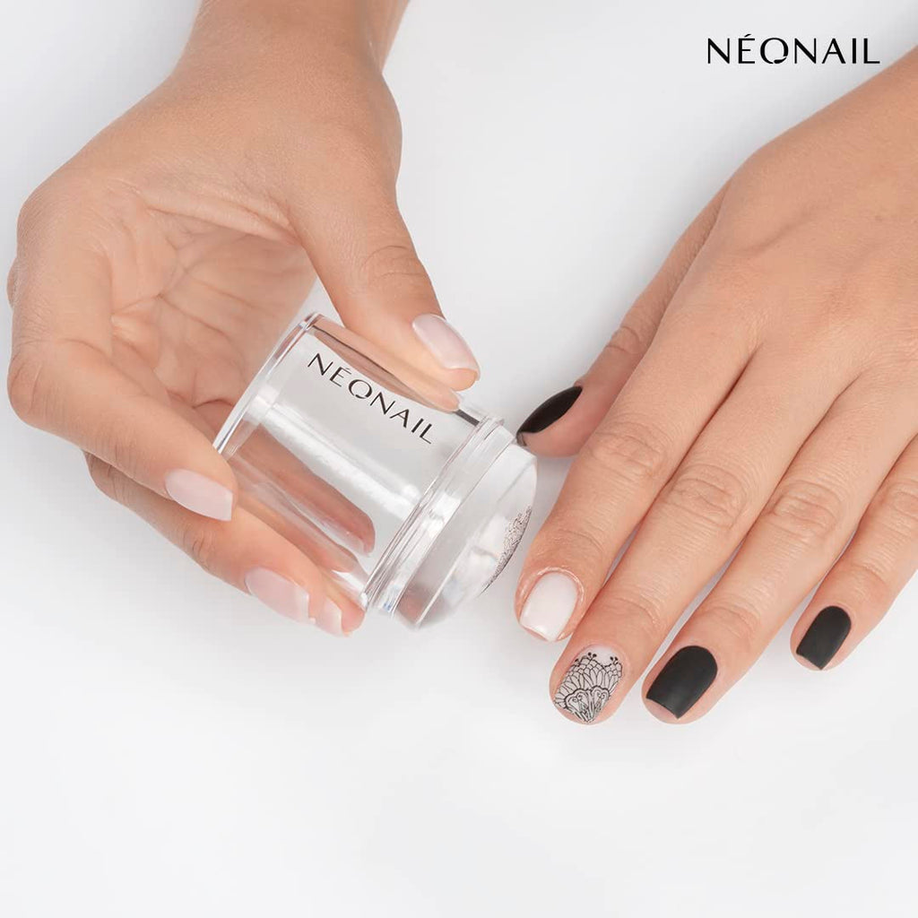 NÉONAIL Nagel Stempel Mit Schaber - Nägel Selber Machen - Nail Art Stamper - Nageldesign Für Nagel Schablone - French Nails Stempel - Silikon Nagelstempel