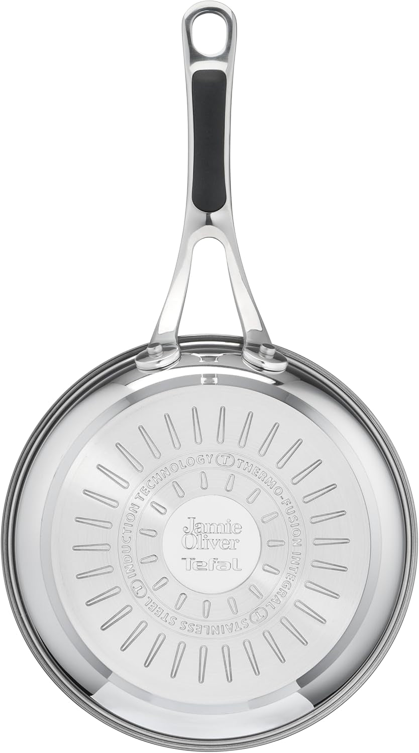 Tefal Jamie Oliver Cook'S Classics, strat antiaderent, potrivită pentru inducție, rezistentă la cuptor, oțel inoxidabil, mâner nituit Oale si Tigai Naty Shop