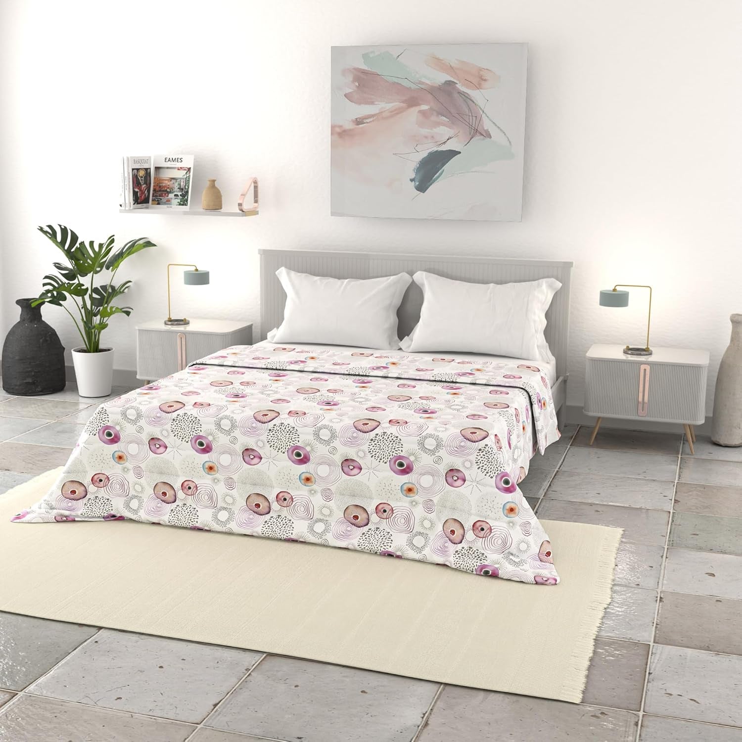 Italian bed linen basic summer quilt, printed microfibre, 250X240Cm, circle Bedspreads and quilts Naty Shop Morfeo 250X240Cm