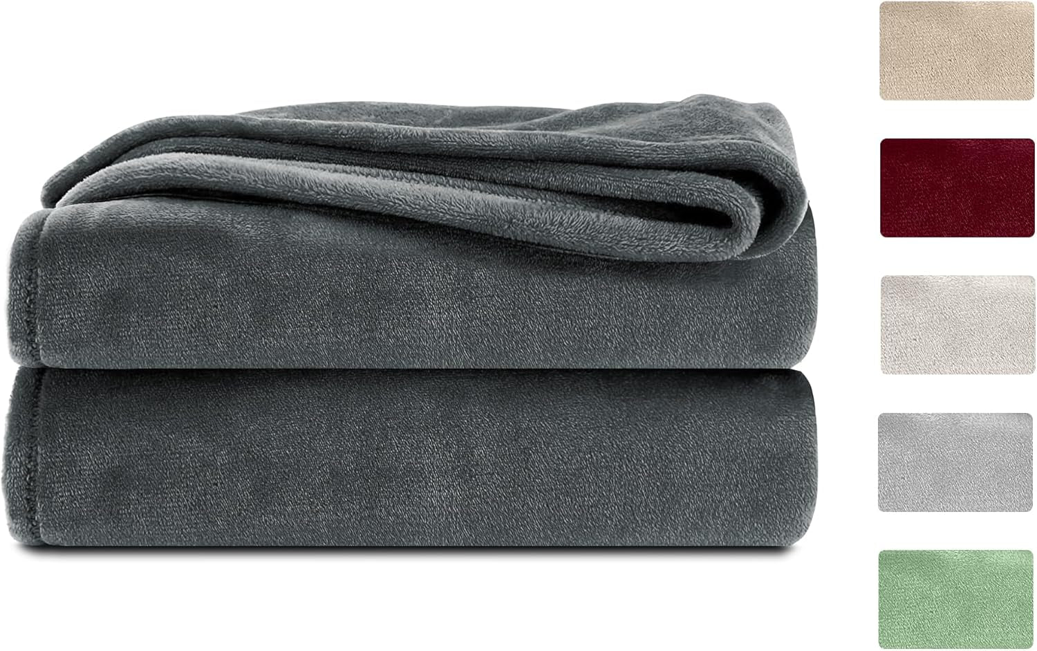 Komfortec fluffy blanket, comfortable blanket, fleece blanket, Oeko-Tex certified, super soft, 150X200 Cm, 260 G/M², beige Beds and Blankets Besuche den Komfortec-Store Anthracite 220 X 240 Cm
