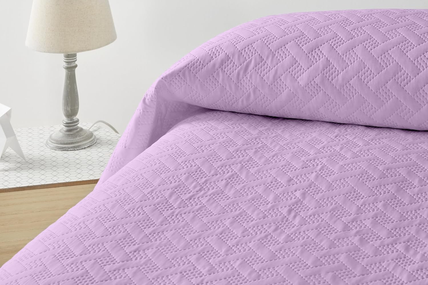 LISO - Bedspread for 105 Cm - Bouti Bed Bedspread - Spring and Summer - 200X260 Cm - Pink Beds and Blankets Besuche den Degrees home-Store Violet Bed 135 Cm