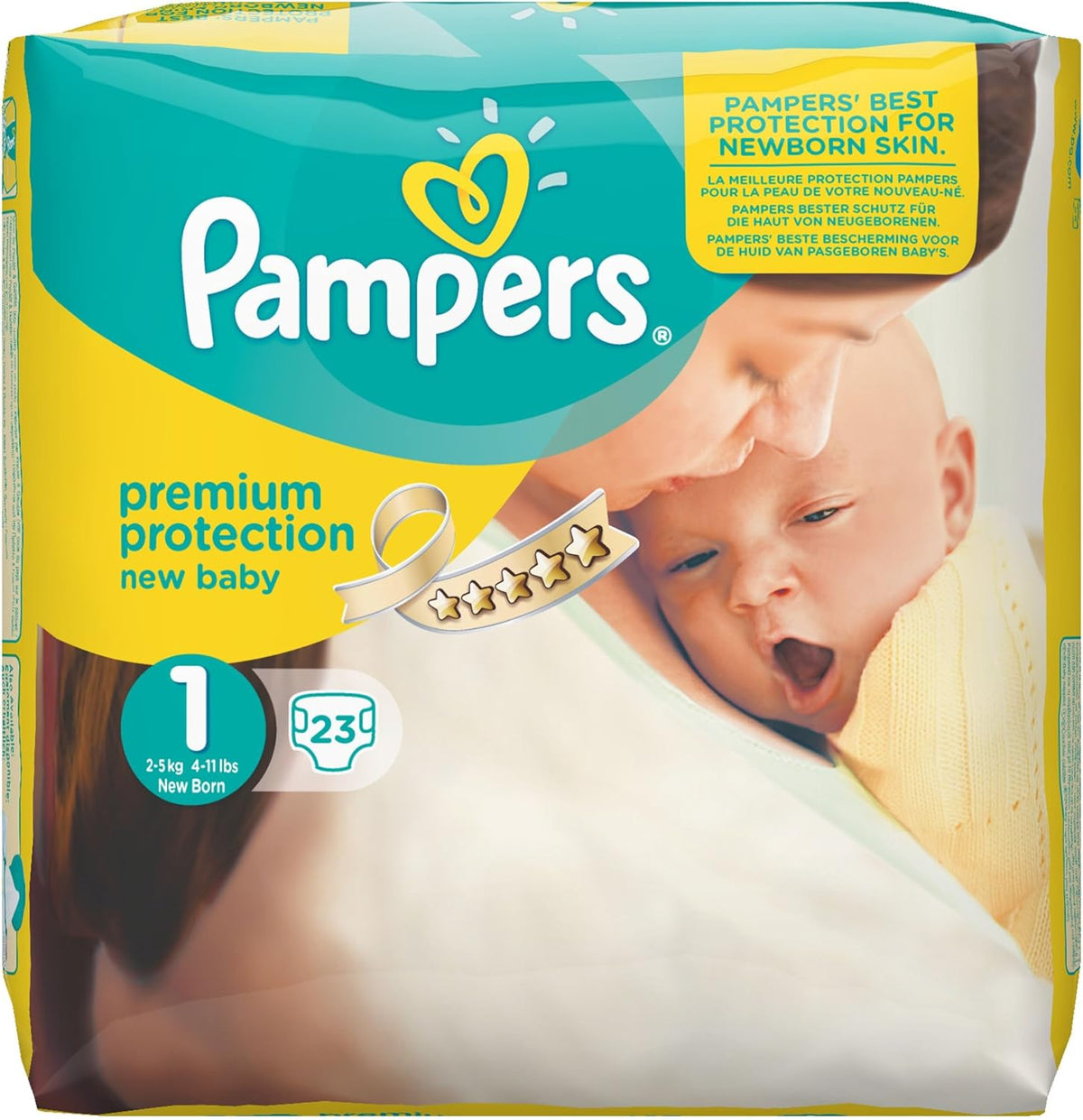 Pampers New Baby size 1 Newborn 2-5 kg ​​Transport pack, pack of 4 (4 x 23 pieces)