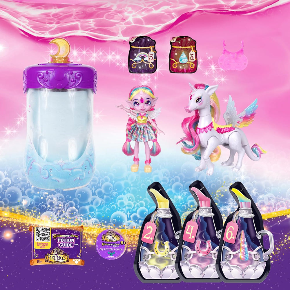 Magic Pixlings Pop + Pony Set mit Puppe und Pony - Magic Unboxing mit speziellen Zaubern - Puppe mit langen Mähnen zum Kämmen - Kinder ab 3 Jahren behrumt - MG104000
