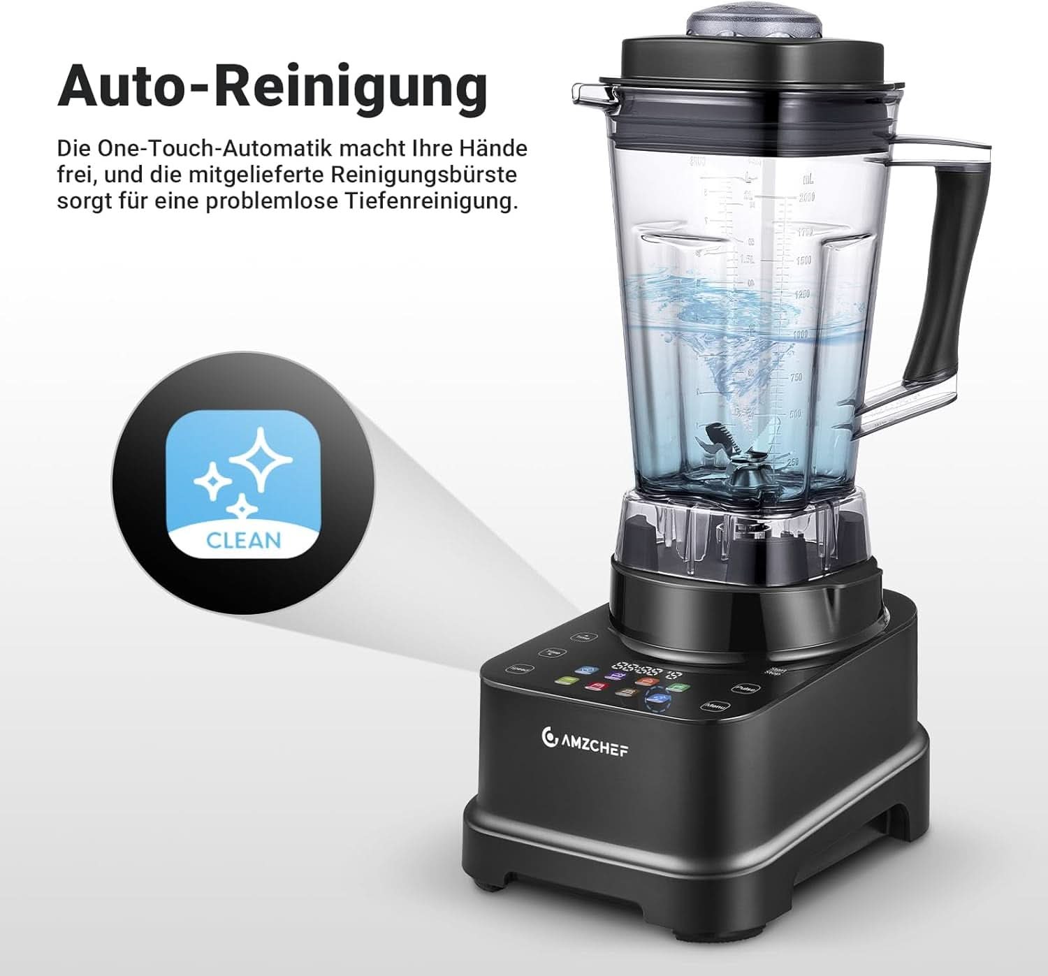 Blender AMZCHEF, 8 smart menus and 10 speeds, LCD touch screen Kitchen Naty Shop