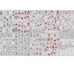 JMEOWIO Nagelsticker Glitzer Weihnachten 10 Blatt Nail Art Sticker Selbstklebend Nagelaufkleber Schneeflocken Winter Dekoration Nageldesign Zubehör