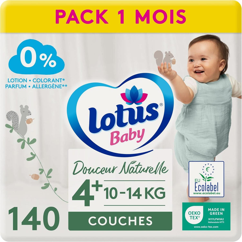 Lotus Baby, Douceur Naturelle, scutece, diverse marimi Mama si Copilul Naty Shop 4+ (140 buc)
