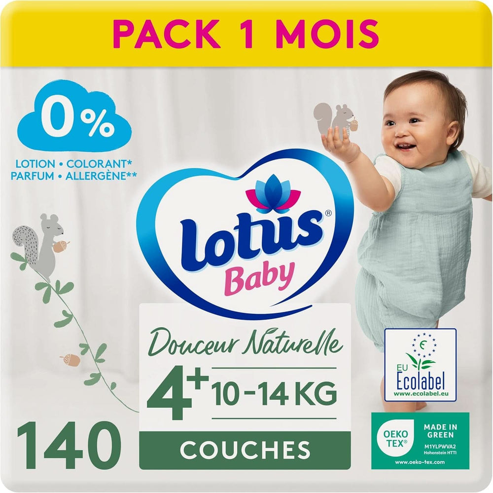 Lotus Baby, Douceur Naturelle, diapers, various sizes Mother and Child Naty Shop 4+ (140 pcs)