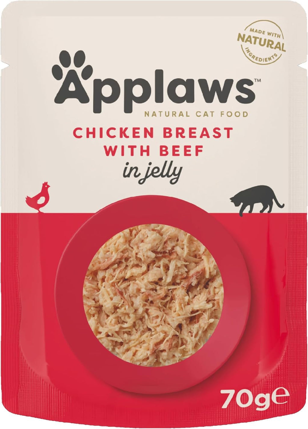 Applaws Premium Natural Wet Food For Cats, Fish Selection în Jelly 70G plicuri porție (12X70G)