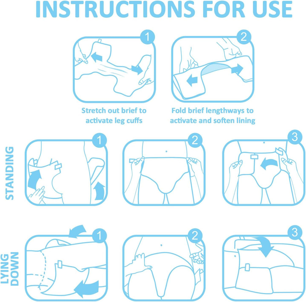 Adult Printed Diapers 5500-5800ml 10 Pieces - Toilet Briefs (XL)