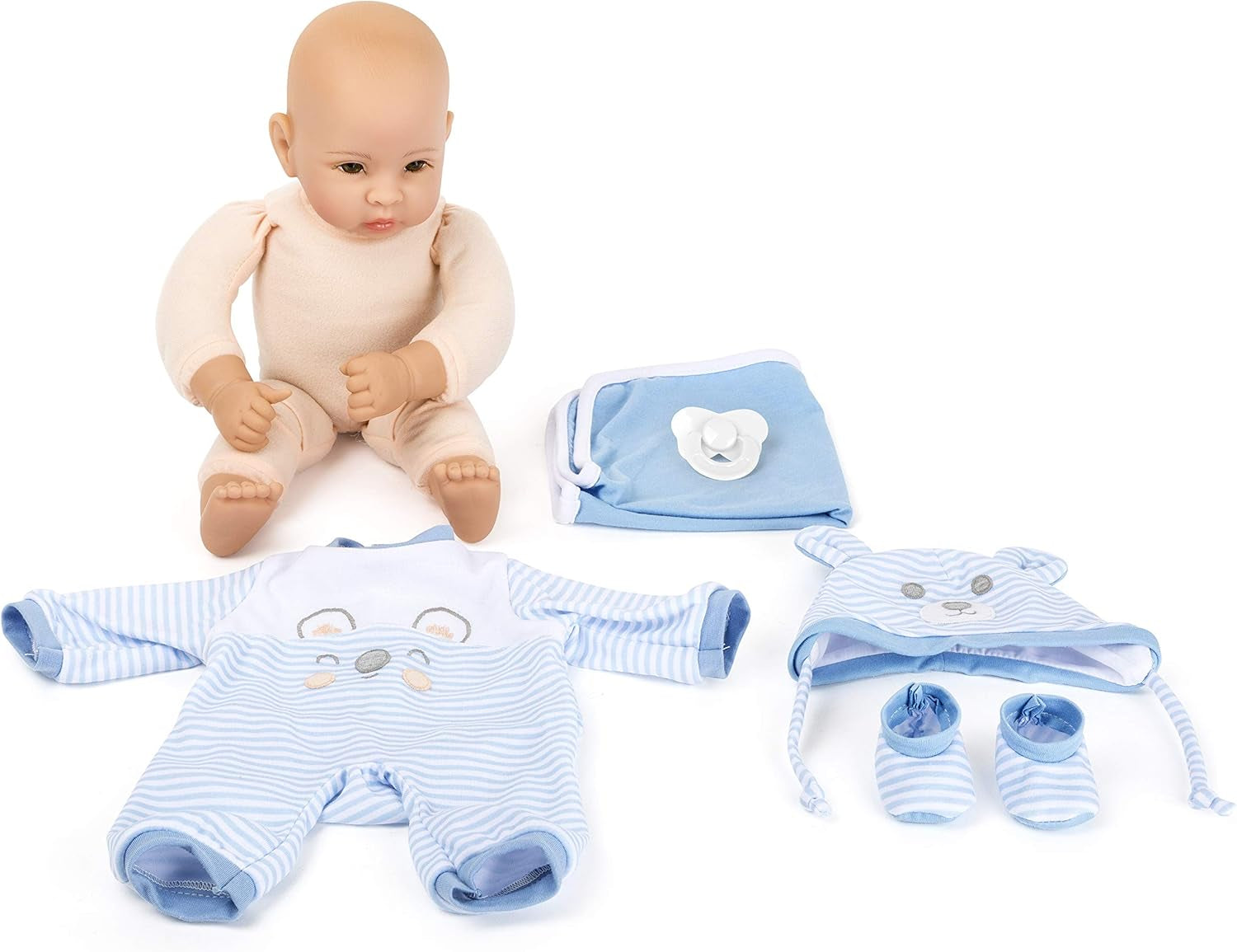 Păpușa Small Foot Lukas, inclusiv haine detașabile, suzetă și pătură moale, jucărie de rol, 11238