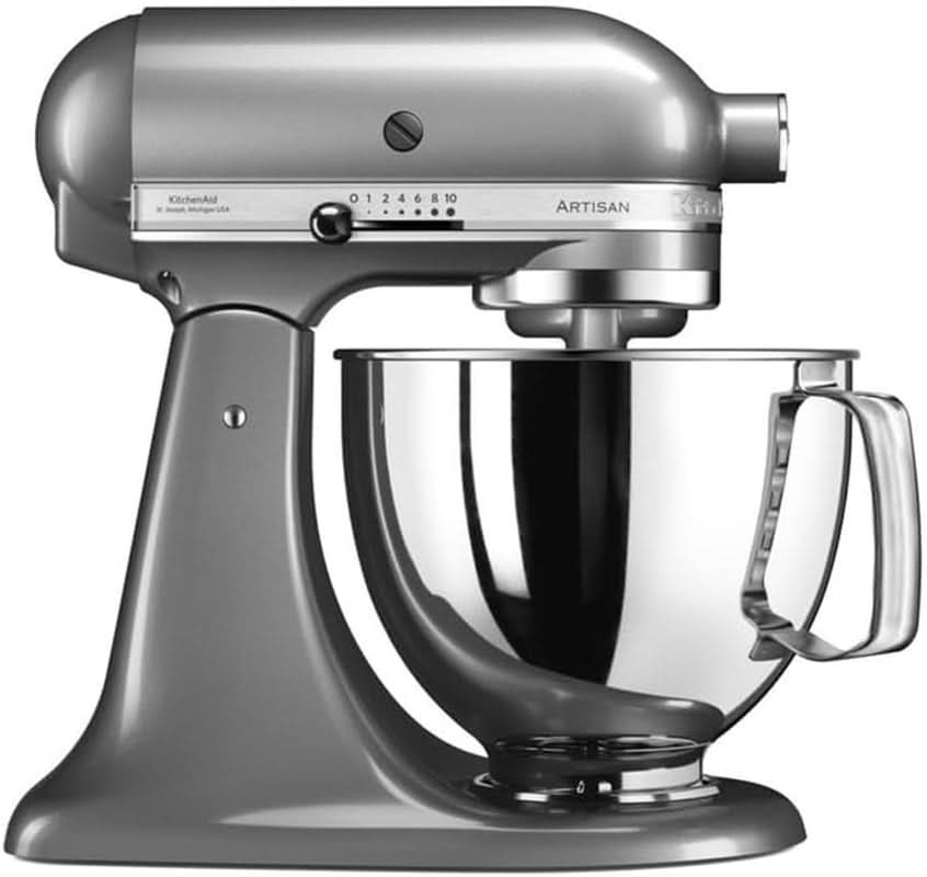 KitchenAid Artisan 5KSM125EER Bowl Mixer, 300W, 4.8L Naty Shop Silver