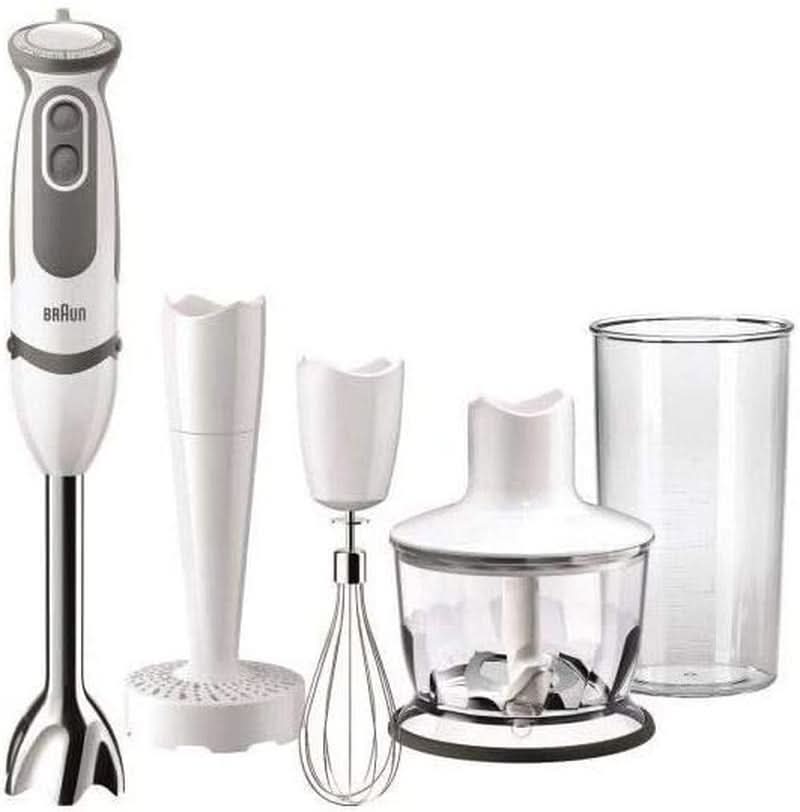 Braun Multiquick 5 Vario MQ 5000 Standmixer | 750 W | Easyclick System | Powerbell Technology | 21 Geschwindigkeitstufen | Mixen Und Pürieren Mother and Child Naty Shop Single Inkl. Kartoffel-Und Gemüstestampfer, Edelstahl-Schneebesen, Zerkleinerer