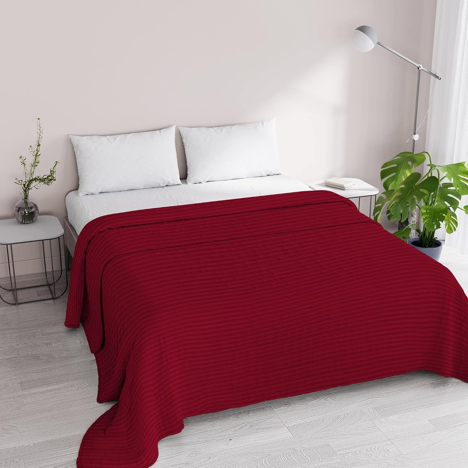 Summer quilt Satin Stripes, polyester, cream, 260X250 Cm Duvets and quilts Naty Shop Bordeaux 260X250 Cm