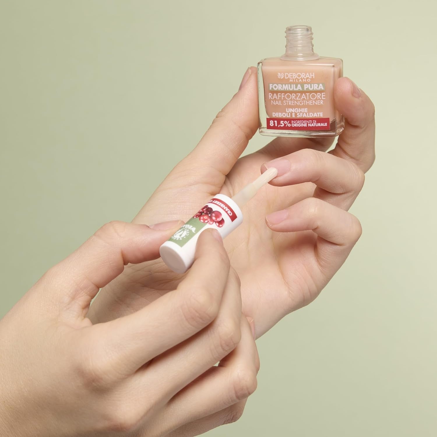 Milano Formula Pure Treatment All in One nail polish, vegan, for base and top coat, with lemon extract, revitalizes and reduces yellowing, 8.5 ml