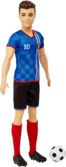 Barbie You Can Be Anything Series Ken Doll Footballer Brown Hair Ken Doll Blue T-shirt Soccer 1X Ken Footballer Doll Kids Gift 3 Years Old Toys Hcn15 Naty Shop Dolls