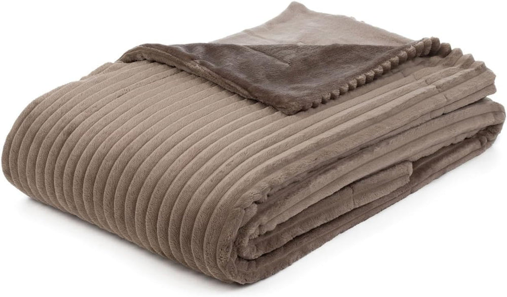 Gözze - Comfortable and soft blanket in corduroy look, 1620G/piece, 150 X 200 Cm - cinnamon Beds and Blankets Besuche den GÃ¶zze-Store Taupe