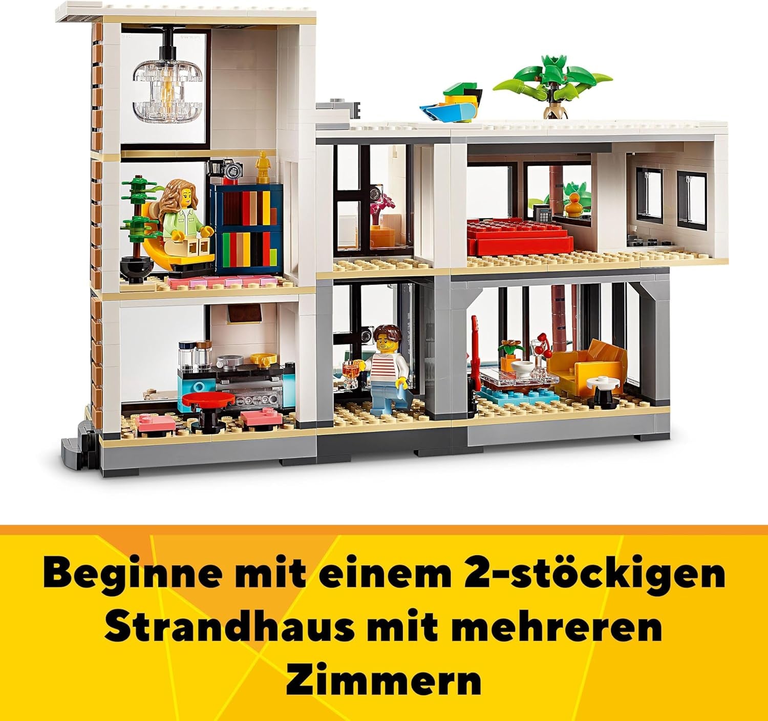 LEGO Creator Modern House, set 3 în 1 pentru a converti într-o casă de oraș sau o cabană în pădure, model de casă, idee de cadou pentru băieți și fete de la 9 ani, jucărie educativă 31153 Seturi de constructie Besuche den LEGO-Store