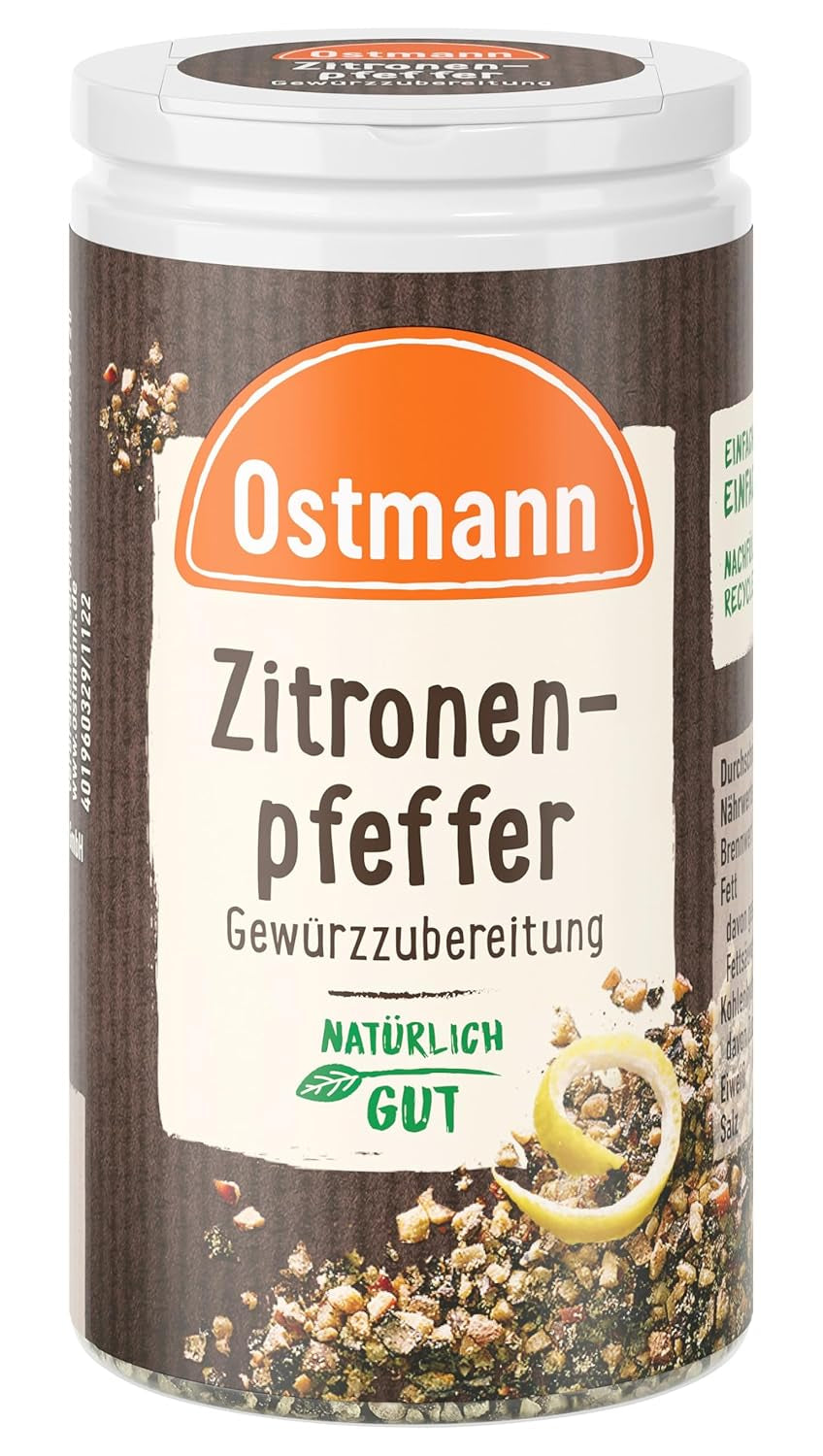 Ostmann Gewürze - Zitronenpfeffer Gewürzzubereitung | For salad dressings, sauces and fish dishes 40 g in Der Streudose