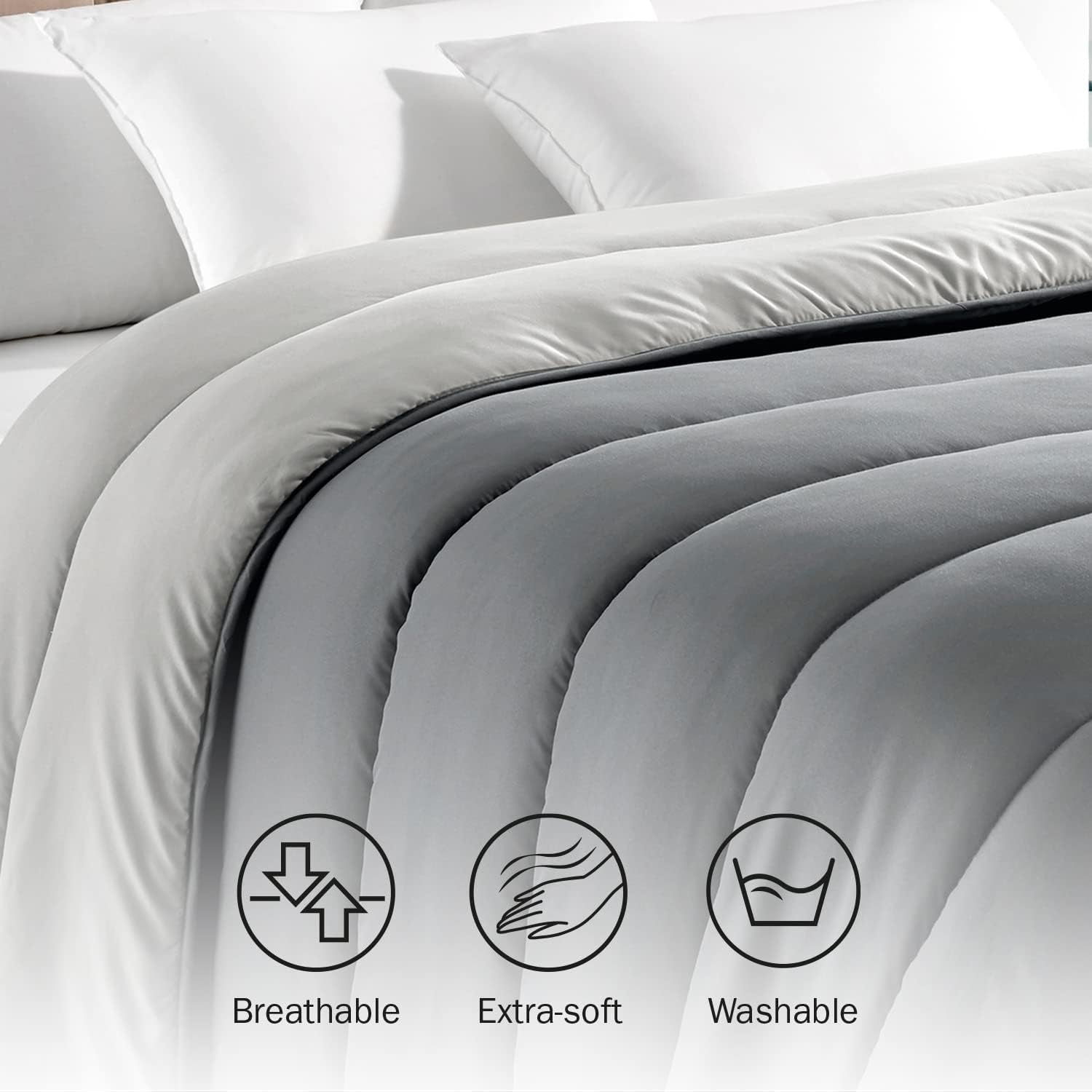 Pikolin Home - Plapumă reversibilă 300 G - Umplutură nordică bicoloră - Pentru pat 105 - confortabilă, caldă, respirabilă, verde, 180 X 260 cm Plapumi si pilote Naty Shop