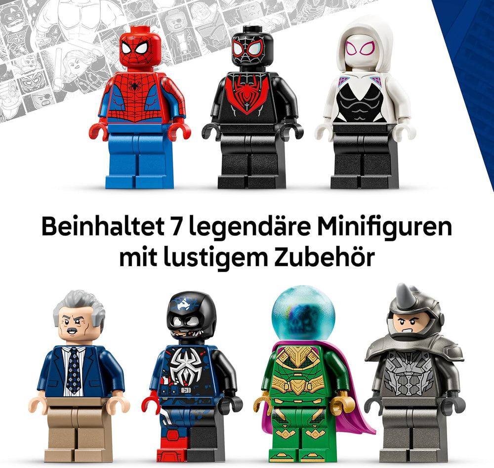 LEGO | Marvel Spider-Man Vs. Mysterio: Daily Bugle - Superhelden Spielzeug mit Mech Actionfigur und 7 Minifiguren - Kinder Geschenk für Jungen ab 10 Jahren, Mädchen und Fans - 76342