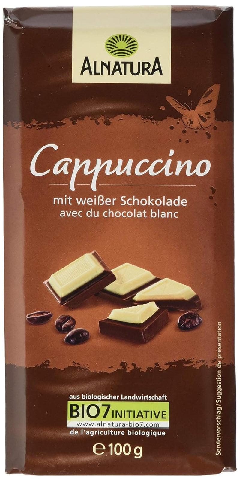 Organic chocolate filled with cappuccino, 100g