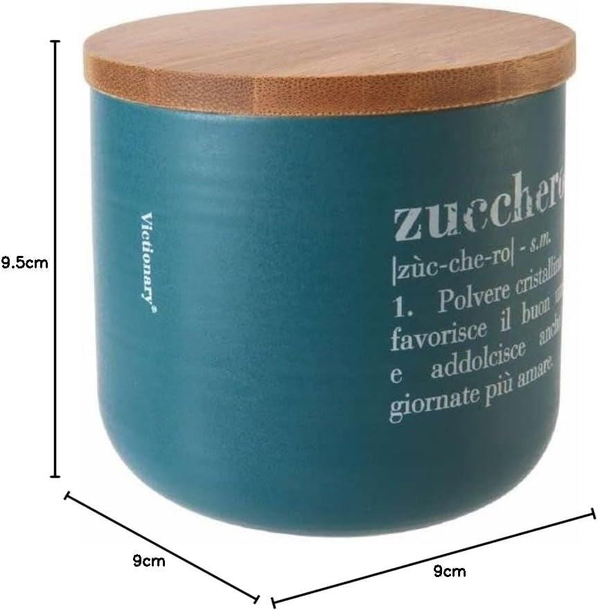 Zahărniță Victory Shades 500 ml din porțelan New Bone cu capac din bambus