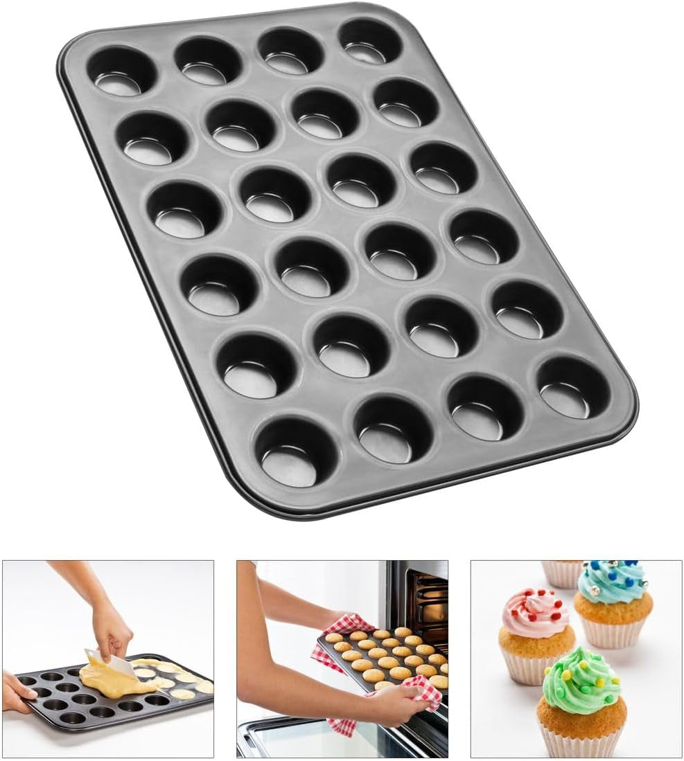 Zenker 6541 Black Metallic 24Er Mini-Muffinform – Antihaftbeschichte Für Perfekte Mini-Muffins, Ø 4.5 Cm, ​​Made in Germany Molds and baking trays Naty Shop