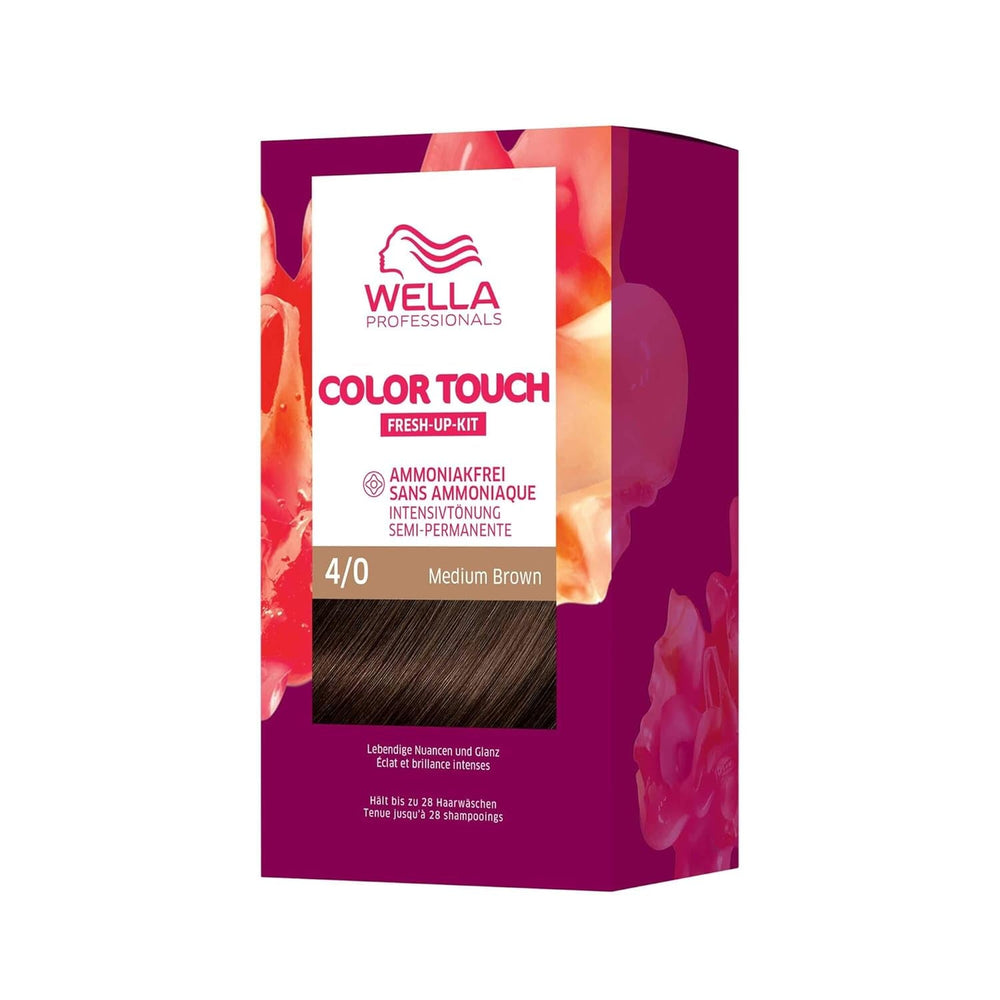 Wella Professionals Color Touch demi-permanent colorant de păr fără amoniac - vopsea de păr cu până la 50% acoperire a părului gri - kit rădăcină, inclusiv mască de păr - 4/0 Medium Brown (130 ml) Vopsea pentru par Naty Shop Maro mediu