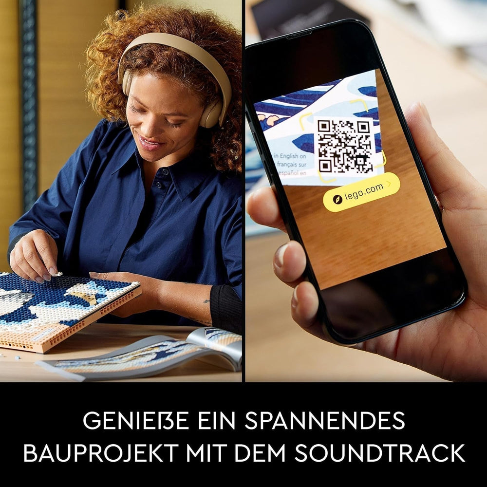 LEGO 31208 Art Hokusai - The Great Wave 3D Japanese Wall Decorations Craft Set Framed Ocean Canvas Adult Hobbies DYI Home Office Decorations Building Kits Besuche den LEGO-Store