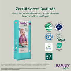 Bambo Nature baby diapers, size 4 (7-14 kg) - 48 pieces. Premium Diapers with Enhanced Leak Protection | Ultimate comfort and freedom for active kids | Dermatologically tested diapers