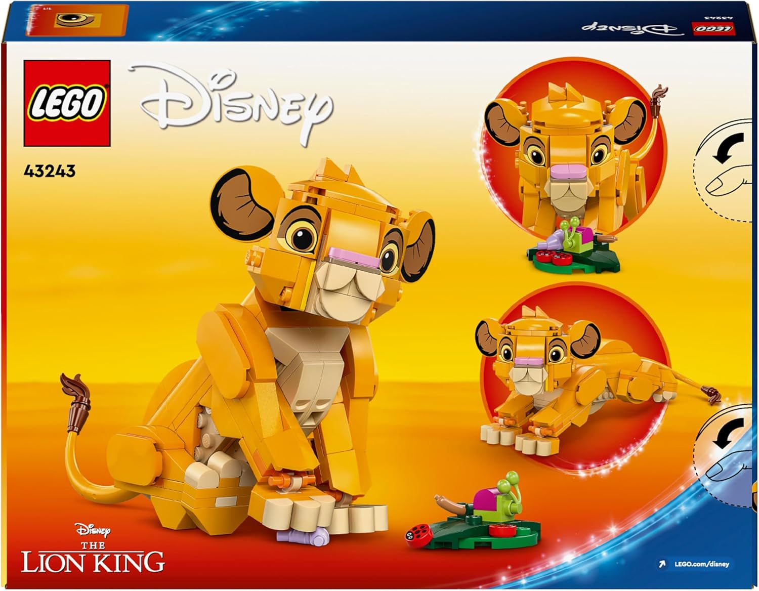 LEGO Ç€ Disney Simba, the lion king's cub, building toy for children, fantasy Playset with the figure of the lion, cool gift idea for girls and boys from 6 years old, children's toy 43243 Building sets Beuche den LEGO-Store