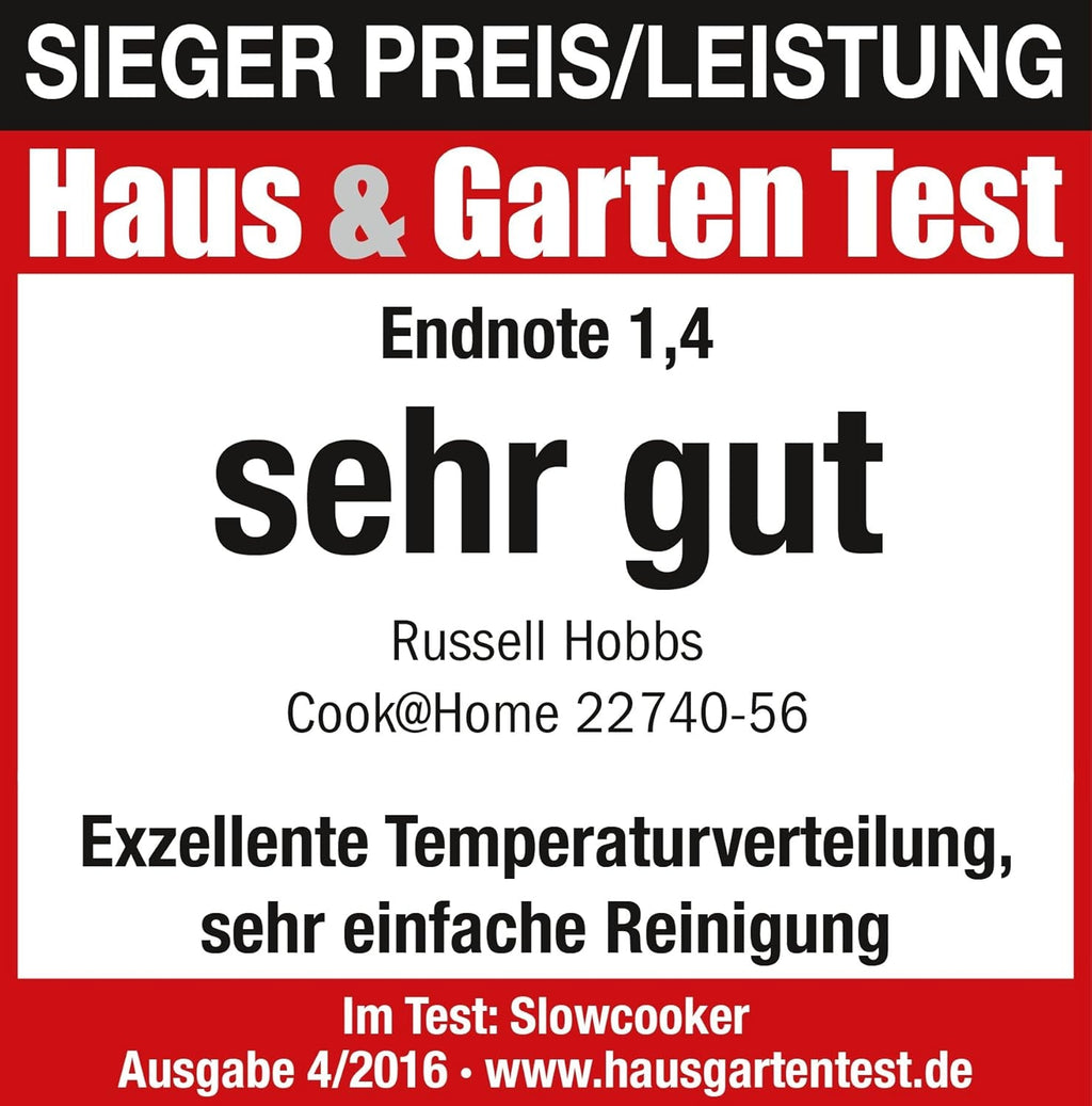 Russell Hobbs Slow Cooker, 3,5 litri cu strat antiaderent, oțel inoxidabil, 3 setări de temperatură și funcție de menținere la cald, 160 W Slow Cooker Naty Shop