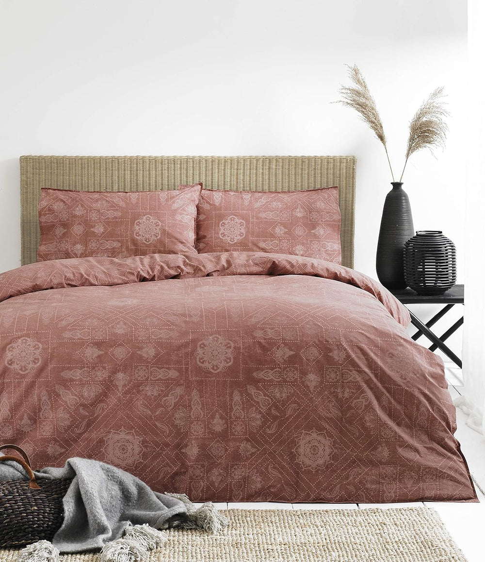 The Linen Yard Bohemian Duvet Cover Set, Red, 260 X 220Cm Duvets and quilts Naty Shop Red 260 X 220Cm