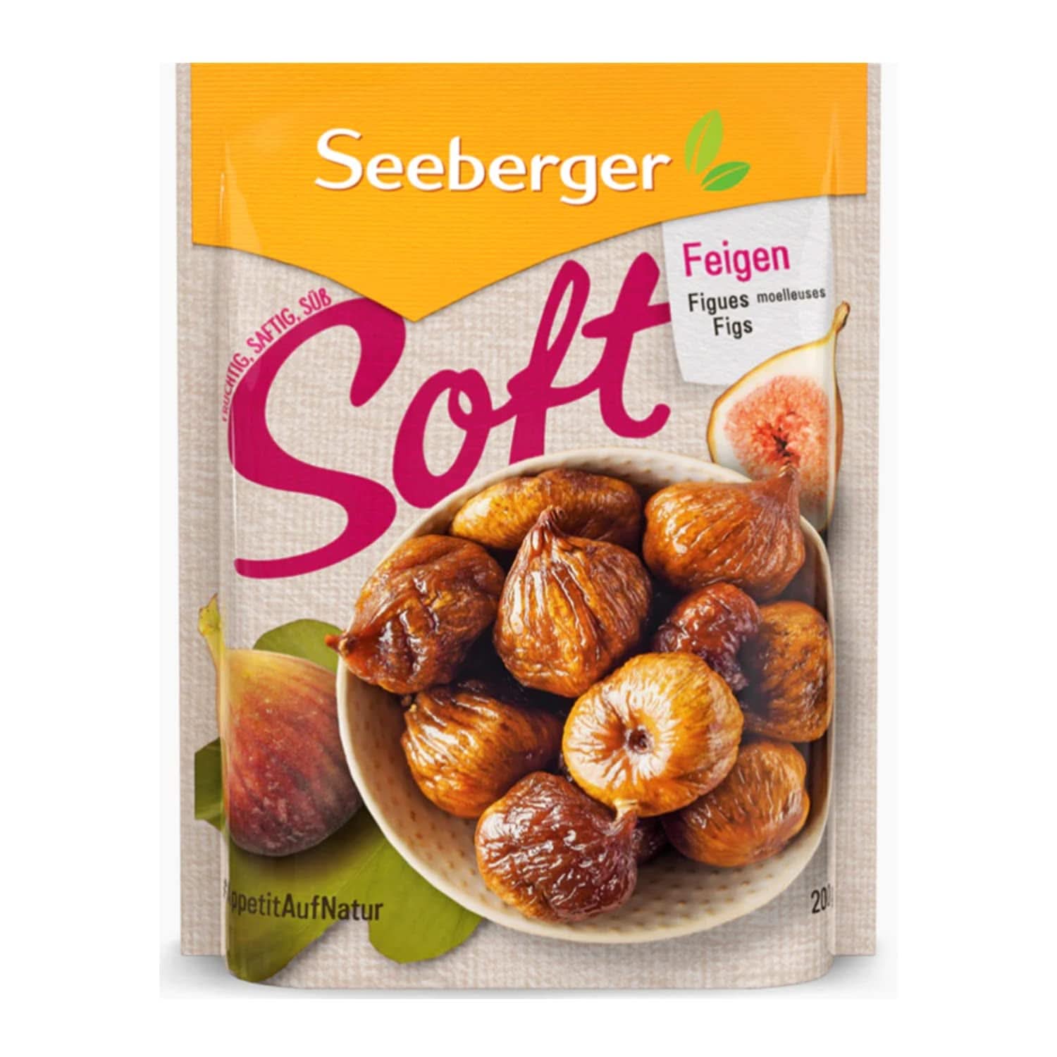 Seeberger Soft, Honey-Sweet Stone-Fleshed Mountain Figs - For Nutritionally Conscious Foodies, 13 x 200 Grams Naty Shop Dehydrated Products
