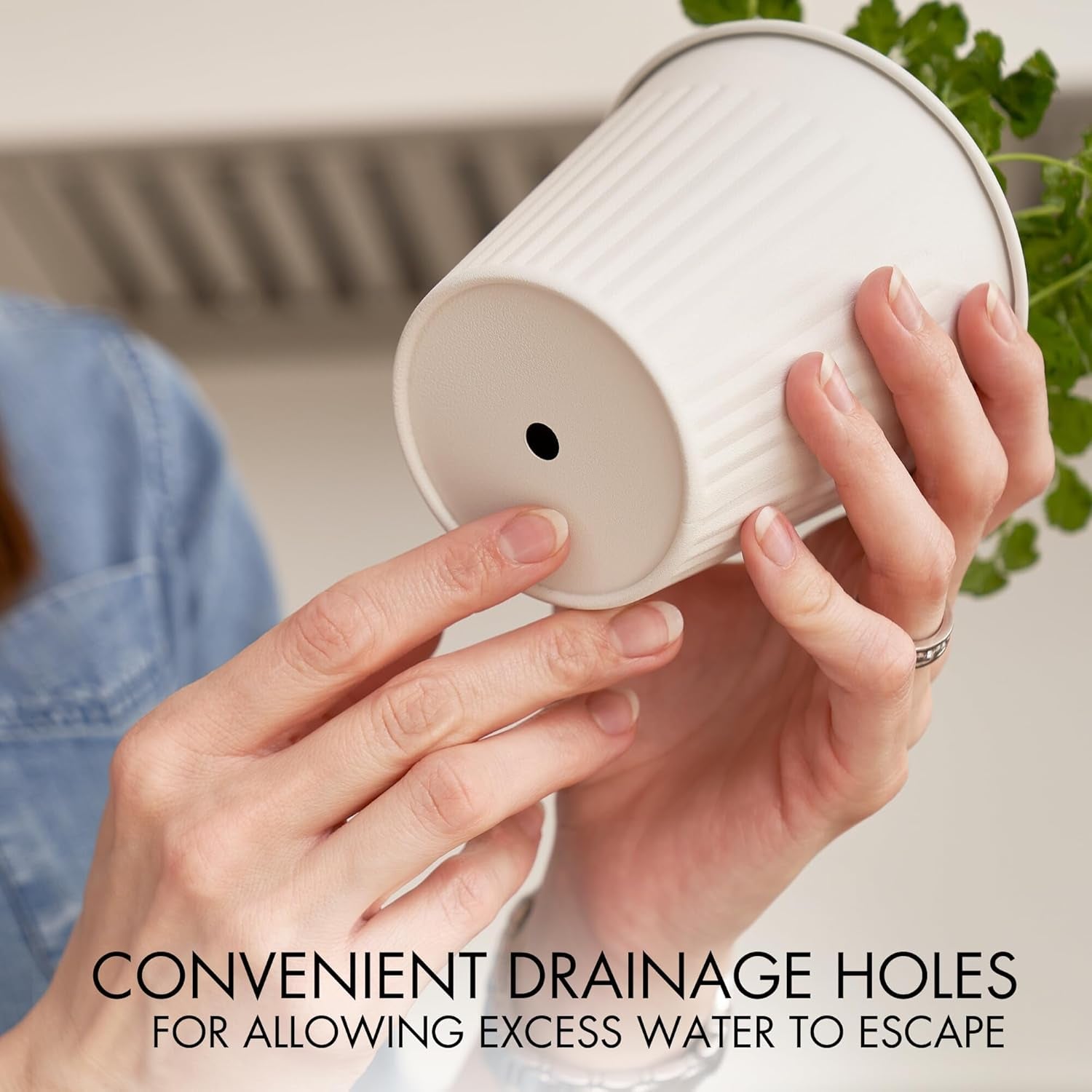 Set de 3 ghivece frumoase pentru grădină de plante aromatice, perfecte pentru orice pervaz sau blat de bucătărie, un set modern de ghivece decorative pentru grădină, inclusiv tavă și...