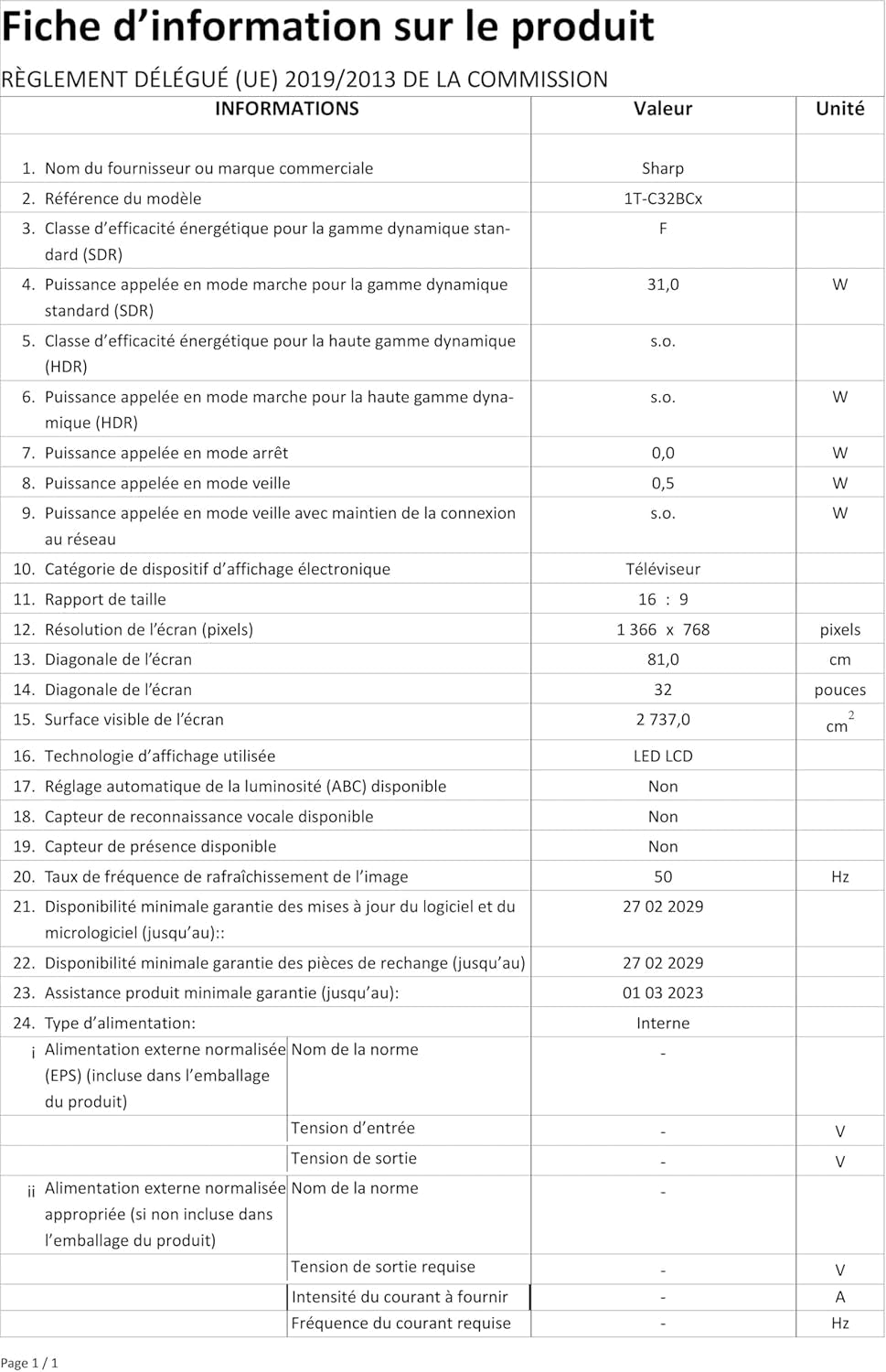 Televizor inteligent SHARP 32BC6E, 81 cm (32 inch), HD Ready, LED (Harman Kardon, HDMI, tuner HD)