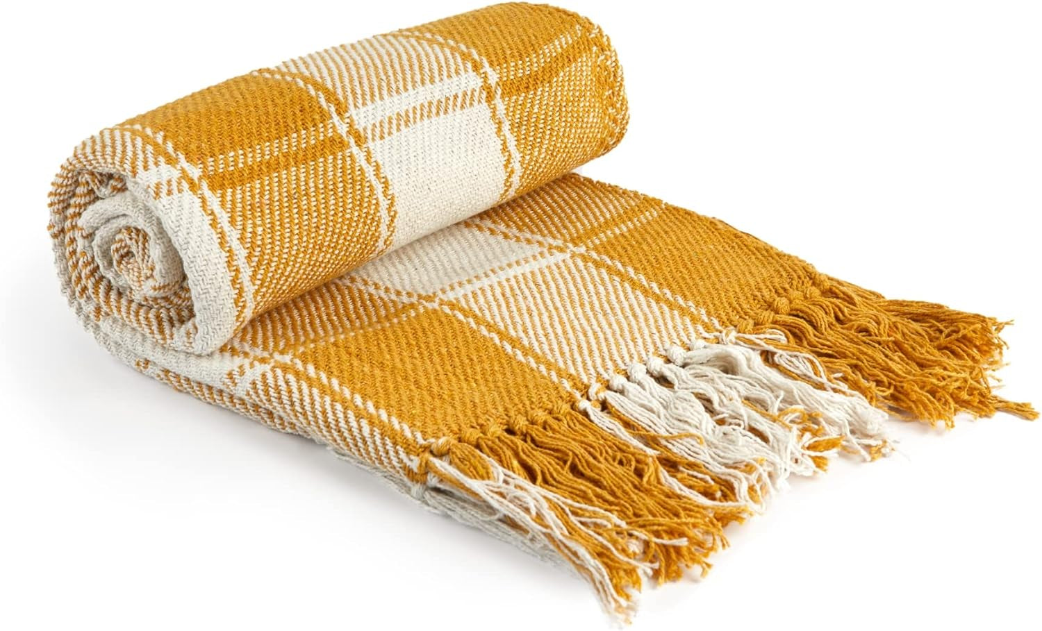 Frisco throw, Recycled cotton, Traditional, Plaid, For chair, couch, sofa, throw, blanket, Anthracite, 127 X 152 Cm Emma Barclay Beds and Blankets Ocher 70X100" (178X254Cm)