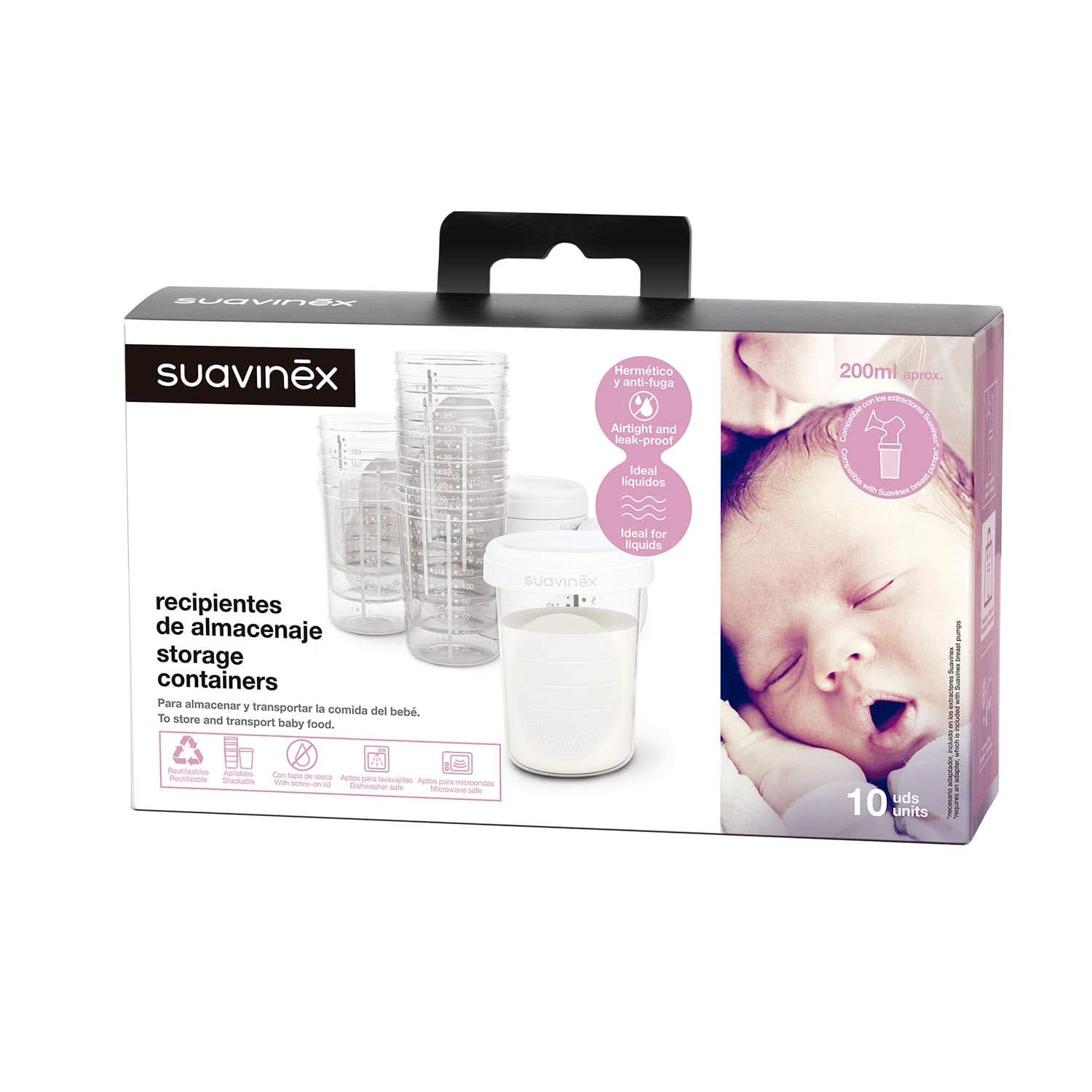 Cutii de depozitare alimente, Suavinex, 10 bucăți Accesorii Hrana si Alaptare Bebe Naty Shop
