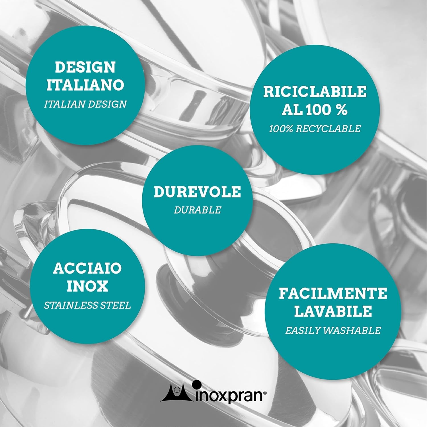 Forme de biscuiți, 3 bucăți, rotunde, oțel inoxidabil - 8 x 8 x 4 cm