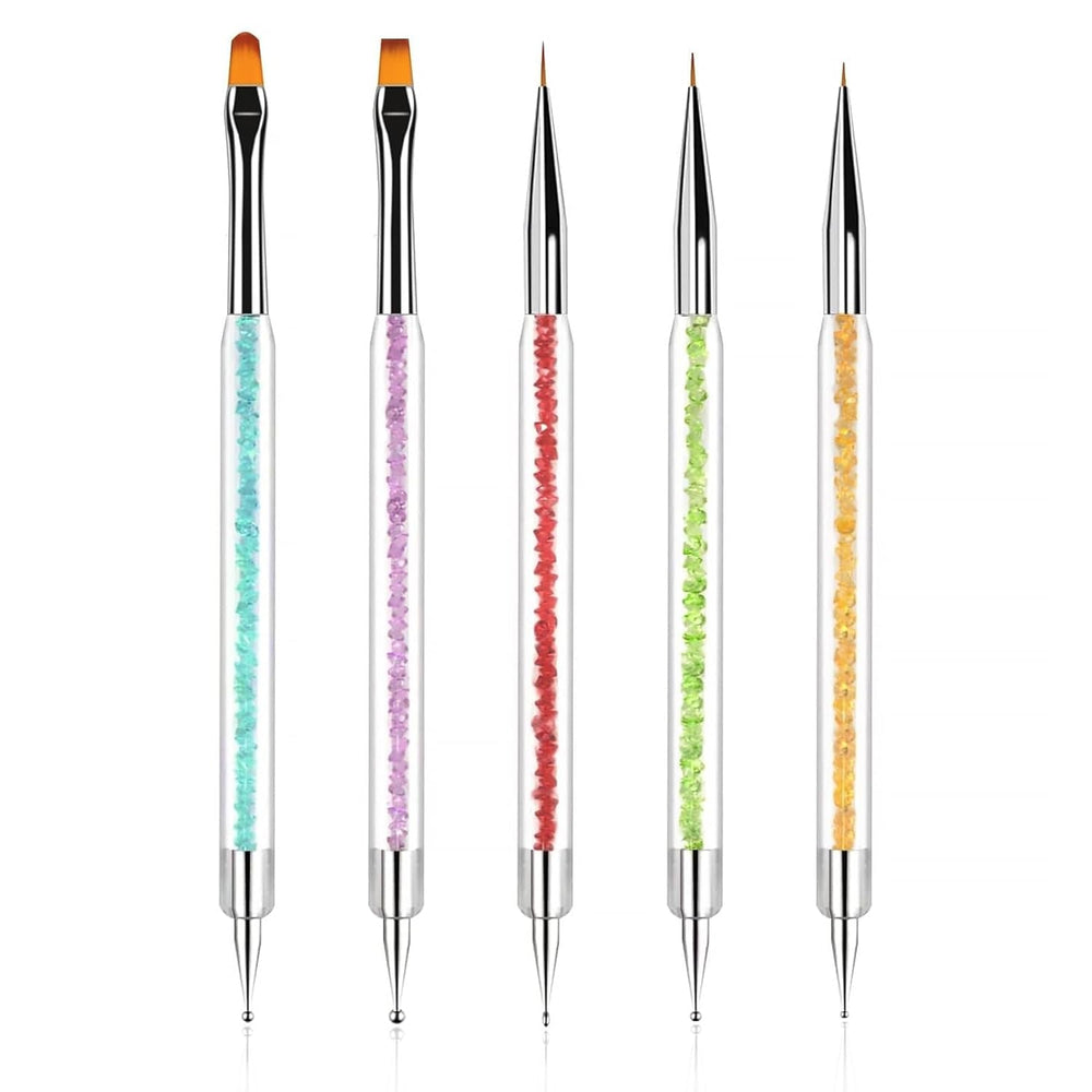 5 Stück Nagel Pinsel, Pinsel Für Gelnägel, Nageldesign Pinsel, Nail Art Dotting Tools, Für Herstellen Von Nagellack, Punktieren, Feinmalerei, DIY
